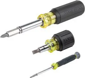 80045 Screwdriver and Nut Driver Tool Kit Includes Magnetic 11 in 1 Multi-Bit Stubby and Electronics Screwdrivers 3-Piece