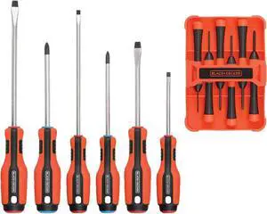 Magnetic Screwdriver Set Phillips Flat Head and Precision Screwdrivers 12-Piece (BDHT65002)