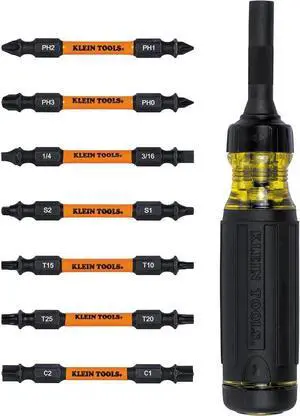 32315HD 15-in-1 Multi-Bit Ratcheting Screwdriver Impact-Rated 7 Double-Ended ProFlex Torsion Zone Tips 1/4-Inch Nut Driver 8-Piece