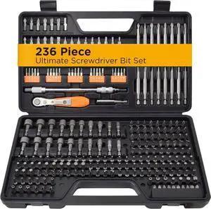 236 Piece Ultimate Screwdriver Bit Set High Grade Carbon Steel Includes Hard-to-Find Security Bits & Micro Bits