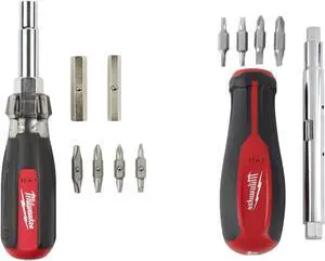 11-in-1 Multi-Tip Screwdriver with Square Drive Bits and 13-in-1 Multi-Tip Cushion Grip Screwdriver Sets (48-22-2880-2761) Red (?48-22-2302-2880-2761)