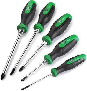 5-Piece Phillips Screwdriver Set Magnetic Screwdriver Set S2 Steel SureGrip Handle