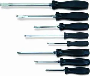 8-Piece Endurogrip Multi-Size Screwdriver Set Keystone Slots Hex Bolster & Phillips Comfort Grip Prevents Slippage Extra Strength Steel Chrome Blades