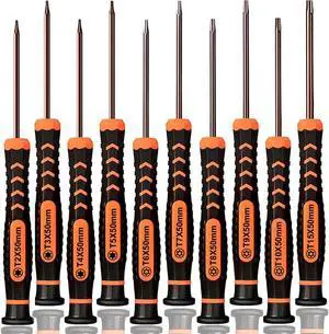 Torx Screwdriver Set of T2-T15 10-Piece Magnetic Small Torx Security Screwdrivers with T2 T3 T4 T5 T6 T7 T8 T9 T10 T15 Star Screwdriver Tool Kit for Xbox PS3 PS4 Knife Computer & Other Device
