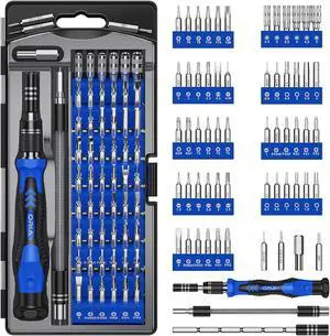 Precision Screwdriver Set 61 in 1 Small Screwdriver Set with 57 Precision Bits Portable Repair Tool Kit Magnetic Screw Driver Kit with Extension Rod for Smartphone PC Watch Toys Blue