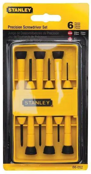 Stanley Tools 6-Piece Precision Screwdriver Set Black/Yellow
