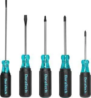 5 PCS S2 Steel Screwdriver Set Professional Screwdrivers with Non-Slip Cushion Grip & Marked Specifications 2 Phillips 2 Flathead and 1 Square Head Screw Driver for Home and Industrial Use