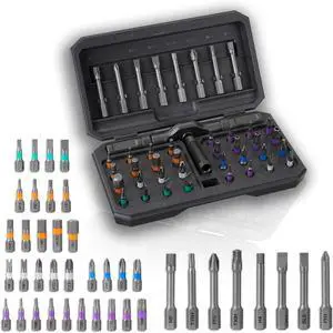 42 in 1 Magnetic Screwdriver Set DIY Ratchet Screwdriver Set Multi Bit Magnetic Drive with Ratchet Handle Portable Compact Repair Tool Kit for Home Electronics Furniture Computer Bike Repairs