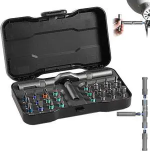 24 in 1 Magnetic Screwdriver Set Ratchet Screwdriver Set Magnetic DIY Ratchet Handle Detachable Versatile Toolkit for PC Furniture Bicycle