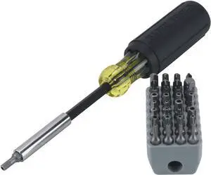 32510 Magnetic Multibit Screwdriver with Sturdy Torx Hex Spanner Tri-Wing Torq and Nut Tamperproof Bits and Storage Block