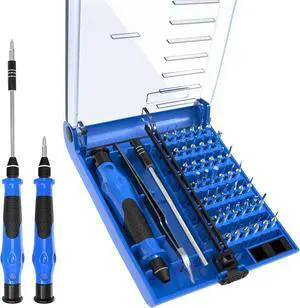 Mini Screwdriver Set with 42 Bits 45 in 1 Small Precision Magnetic Tiny Screwdriver Bit Kit with Tweezers & Extension Shaft for Laptop PC Phone Computer Game Console