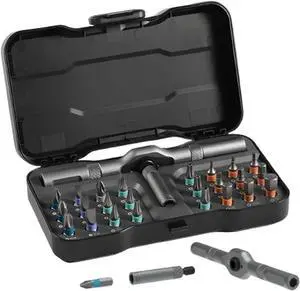 24-in-1 Ratchet Screwdriver Set Magnetic Precision Bits with Detachable Handle & Case Multi-Purpose Mini Screwdriver Kit for DIY Electronics Watch & Home Repair