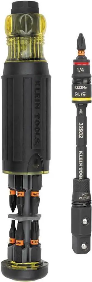 32516HD KNECT 16-in-1 Impact-Rated Hybrid Screwdriver/Nut Driver Magnetic Flip Socket 11 Bits 2 Nut Drivers 3/8-Inch Square Adapter