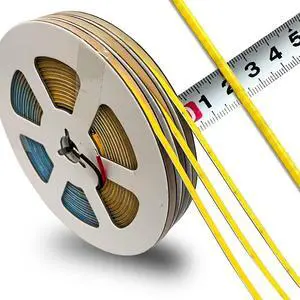 New DC 12V/24V 3MM Thin PCB Premium High Brightness COB LED Strip Flexible High Density Chips CRI 90+ UHB Warm Natural White Light 5M (DC 12V Warm Light 3000K)