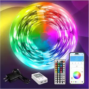LED Strip Lights 110ft Smart Lighting Strips with App Remote Control RGB Music Sync Color Changing Lights for Bedroom Kitchen Party Home Decor(1 Roll)