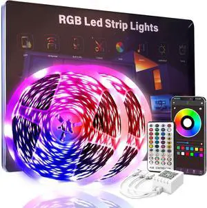 200 FT Led Lights for Bedroom Music Synchronized Smart Led Strip Lights Ultra Long with Remote Application Control Bluetooth LED Lights Color Change RGB Light