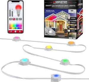 Smart Permanent Outdoor Lights 50ft 36 LED Eaves Lights RGB+IC+WW Weather & Water Resistant App & Voice Control Compatible with Alexa and Google for Halloween Christmas & Year-Round