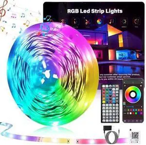100FT Led Lights for Bedroom Color Changing RGB Led Strip Lights Indoor Music Sync Led Light Strip with Remote and App Control DIY Led lights for Room Home Decor Ambient Lighting (1*100FT)