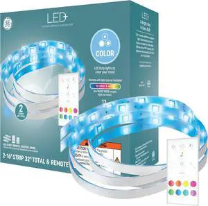 LED+ Color Changing LED Light Strip with Remote 13W Music Syncing Strip Light 32ft