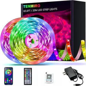 65.6ft Led Strip Lights Ultra Long RGB Color Changing LED Light Strips Kit with 44 Keys Ir Remote Led Lights for Bedroom Kitchen Home Decoration