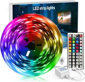 Led Strip Lights 32.8 ft RGB Color Changing Lights Strip for Bedroom Desk Home Decoration with Remote and Power Supply