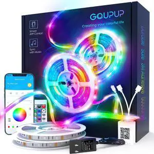 LED Lights Strip 100 FT LED Lights for Bedroom 100ft RGB Rope Light for Room Bluetooth APP Control Color Changing Strip Sync with Music para Cuarto for Bedroom Home Party Decoration