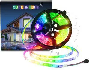 LED Strip Lights 16.4FT 5M SMD 5050 Waterproof 300LEDs RGB Color Changing Flexible LED Light Strip for Bedroom TV Back Lighting (Not Include Power)