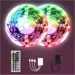 65.6FT Led Lights for Bedroom 5050 Color Changing Led Strip Lights with 44-Key Remote and 12v Power Supply Led Lights Strip for Home Decoration.
