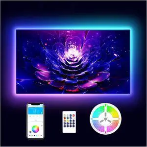 LED Lights for TV TV Led Backlight 15ft RGB Led Strip Lights for TV 65-75 inch Music Sync Bluetooth APP & Remote Control TV Light Behind USB TV Led Lights for Bedroom Lighting Gaming Room Decor