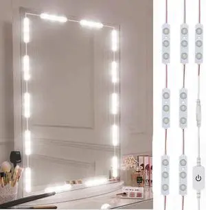 Led Vanity Mirror Lights Hollywood Style Vanity Make Up Light 10ft Ultra Bright White LED Dimmable Touch Control Lights Strip for Makeup Vanity Table & Bathroom Mirror Mirror Not Included