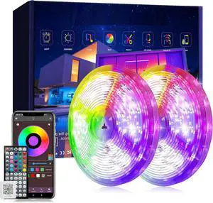 Led Lights for Bedroom 200 ft (2 Rolls of 100 ft) Ultra Long Smart Led Strip Lights with App Remote Control RGB Music Sync Color Changing Lights for Bedroom Kitchen Party Home Decoration