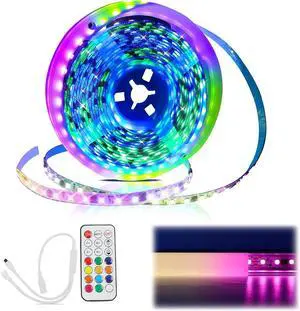 16.4FT/5M 96LEDs/M High Density RGB LED Strip Light Spotless U108 U103 LC31 LED Strip Channel Neon Lighting Effect AC1L (Power Adapter Not Included)