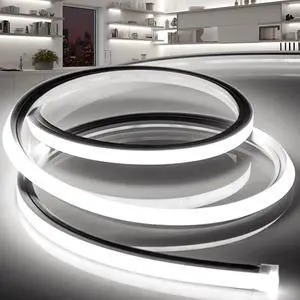 LED Strip Lights Daylight White 6000K 9.8ft 110-120V Neon Rope Lights Flexible Silicone Outdoor Waterproof Neon Strip Lights for Bedroom Mirror Kitchen Cabinet Living Room Halloween Decor