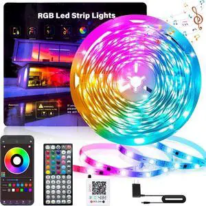 Led Lights for Bedroom 32.8FT 300Leds RGB Led Strip Lights Music Sync Color Changing Dimmable Led Light Strip with Remote App Control Super Bright Led Tape Light Room Home Gaming Accessories