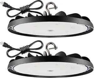 Hykolity LED High Bay Light 150W 5000K 20 250lm UFO LED High Bay Light Fixture [450W MH/HPS Equiv.] 100-277V IP65 Commercial Warehouse Area Lighting for Wet Location 2 Pack