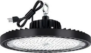 LEDMO UFO LED High Bay Lights High Bay LED Shop Lights 100W-14000lm-5000K-100-277V-Black