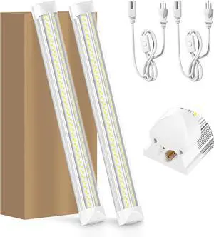 LED Shop Lights LED Tube Light 25W 6000K Garage Lighting Super Bright Under Cabinet Lighting Linkable with Plug Shop Lights for Garage Workbench Workshop Basement (2 Pack)