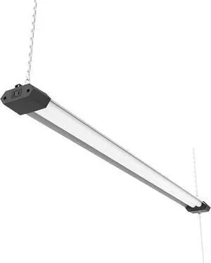 4FT 50W LED Shop Light Linkable with Hexagon Shade Reflector Cover Daylight White 5000K Pull Chain Plug in Workshop Fixture for Garage Basement