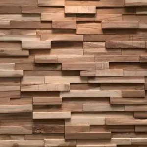 UltraWood Firenze Reclaimed Teak Wood 3D Wall Panels - Home Decor Wallpaper Alterantive for Living Room Bedroom and Office - Easy Installation DIY Room Decor - 10 Pack 9.6 Sq Ft