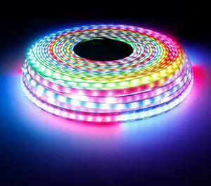 160LEDs/m 3.2FT WS2812B WS2812 LED Strip 5mm Width Individually Addressable Dream Color Flexible Smart Light Tape for Bedroom Kitchen Stage TV Backlight DC5V