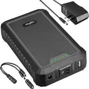 Rapthor Rechargeable 12V 6500mAh / 5V 13000mAh Power Bank DC Output Lithium ion Battery Pack with Fast Charger for Heated Jacket Strip Lights CCTV Camera Telescope Phones Compatible with Spectra Pump