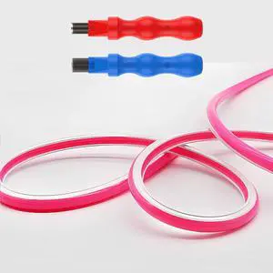 Separated Neon Flexible LED Light Strip Cover 16.4ft 6mm Wear Free DIY Bendable Silicone Diffuser Cover with 2 Pcs Cutter and Same Color Lamp Belt for Bar Car Outdoor Home DIY Decor(Rose Red)
