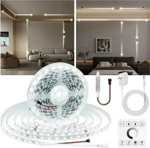 White LED Strip Lights 65.6Ft 6500K White Running Water Flowing LED Light Strip with Touch Panel Wireless Control 28 Modes Dimmable LED Tape Lights for Bedroom Living Room Home Party DIY Decor