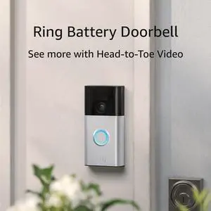 Battery Doorbell Head-to-Toe Video Live View with Two-Way Talk and Motion Detection & Alerts (newest model) Satin Nickel