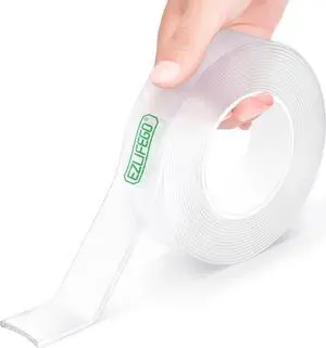 Double Sided Tape Heavy Duty Nano Double Sided Adhesive Tape Clear Mounting Tape Picture Hanging Adhesive Strips (9.85FT)