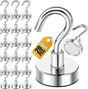 Magnetic Hooks 30lbs+ Magnet Hook 2025 Cruise Cabin Ship Essentials Heavy Duty Strong Magnets Refrigerator Fridge Hanging for Classroom Beach Vacation Kitchen Grills Home 20 Pack (Silver)