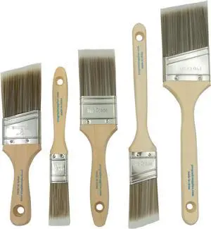 Paint Brushes 5-Piece Paint Brush Set: Flat & Angle Brushes for Latex and Oil Paints Stains Interior & Exterior Home Improvement