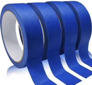 4 Rolls Premium Painters Tape Blue Tape Masking Tape Paint Tape for Multi-Purpose Painting Painters DIY Crafts Arts (88yd =0.94IN*22yd*4) Decoration Labeling No Residue Easy Removal