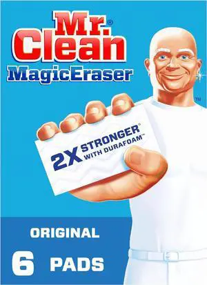 Magic Eraser Original Cleaning Pads Multi Purpose Cleaner Bathroom Cleaning Supplies All Purpose Cleaner White 6 Count