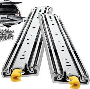with Lock Heavy Duty Drawer Slides 12 14 16 18 20 22 24 26 28 30 32 34 36 40 44 48 52 56 60 Inch 500 Lbs Side Mount Full Extension Ball Bearing Rails Rail Tool Box Runner-W:76mm 12 Inch